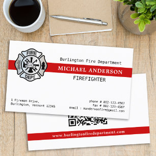 Brandmansanpassar brandavdelningens Logotyp QR-kod Visitkort