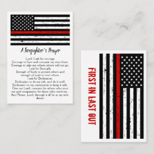 Brandmansbön Prayer Bulk Thin Red Line Fireman Visitkort