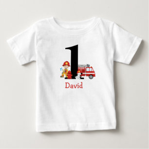 Brandmansbrandsläckare i Lastbil Pojken Första föd T Shirt