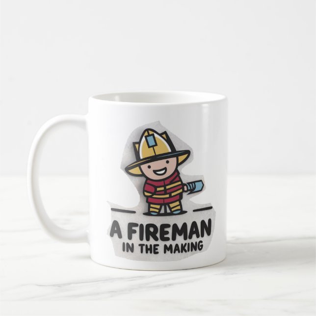 Brandmanselev. Blivande brandman  Kaffemugg (Vänster)