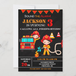 Brandmansfödelsedag: Brand lastbil party Inbjudningar