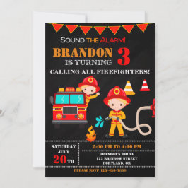 Brandmansfödelsedag: Brand lastbil party Inbjudningar