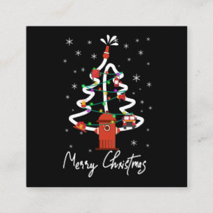 Brandmansgåva  God jul Firefighter Fyrkantigt Visitkort