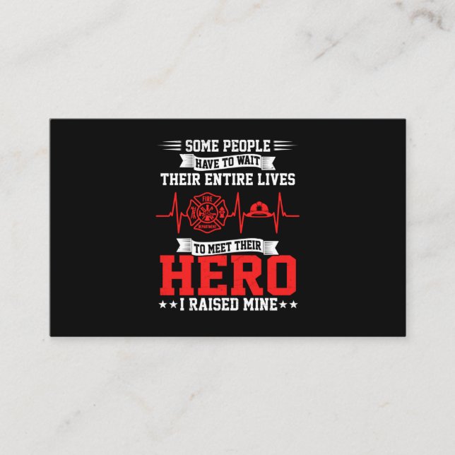 Brandmansgåva| Vissa personer väntar på brandman Visitkort (Framsida)