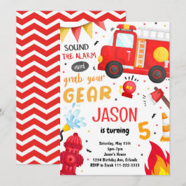 Brandmansinbjudan till brandsläckare i Lastbil Inbjudningar