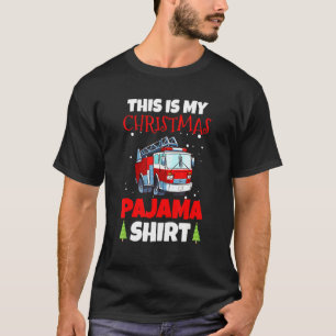 Brandmansjul Pajama Fire Lastbil Fireman T Shirt