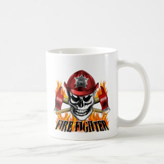 Brandmanskalle 4 och flammande yxor kaffemugg