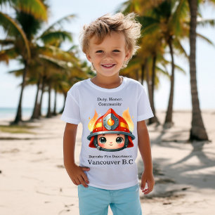 Brandmansmak i lycklig med flamma t shirt