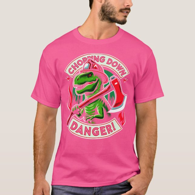 Brandmansmatriser T Rex-attlingsglödlampor Shirt (Framsida)