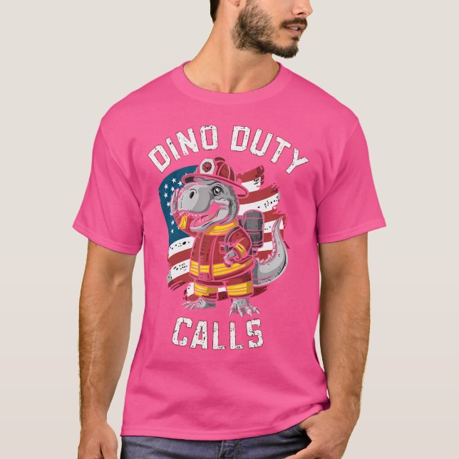 Brandmansmatriser T Rex-attlingsglödlampor Shirt (Framsida)