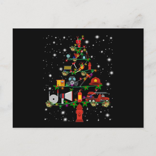 Brandmanspresent | God Jul Brandman Roligt Helg Vykort (Framsida)
