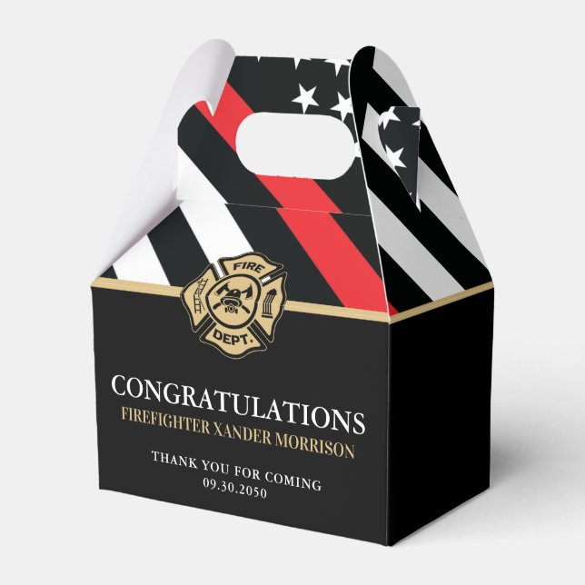 Brandmansröd Flagga Brandskola Studenten Presentaskar (Framsidan Sidan)