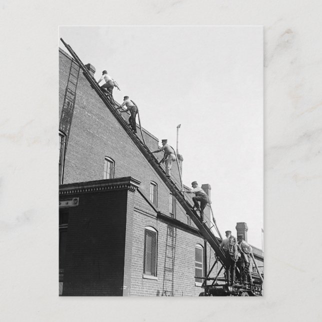 Brandmanutbildning skolar, 1920 vykort (Framsida)