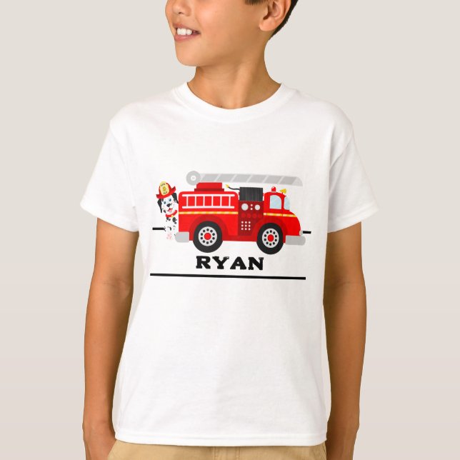 Brandmarionett och hans brandbil T-Shirt (Framsida)