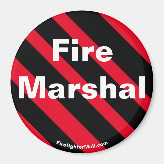 Brandmarskalk, svart/röd magnet (Framsidan)