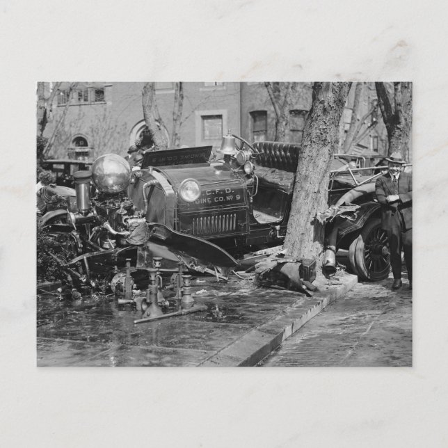 Brandmotorvrak 1922 vykort (Framsida)
