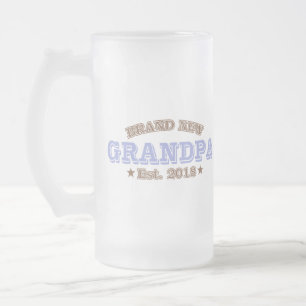 Brandnew morfar Est. 2018 (lilor) Frostat Ölglas