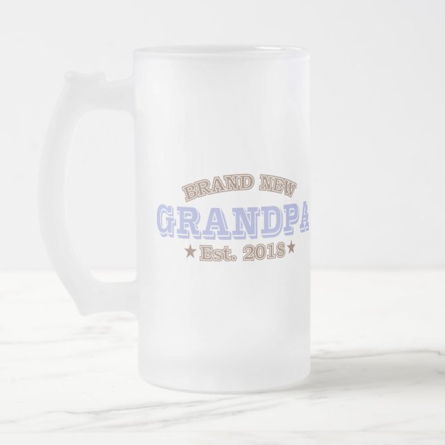 Brandnew morfar Est. 2018 (lilor) Frostat Ölglas (Vänster)