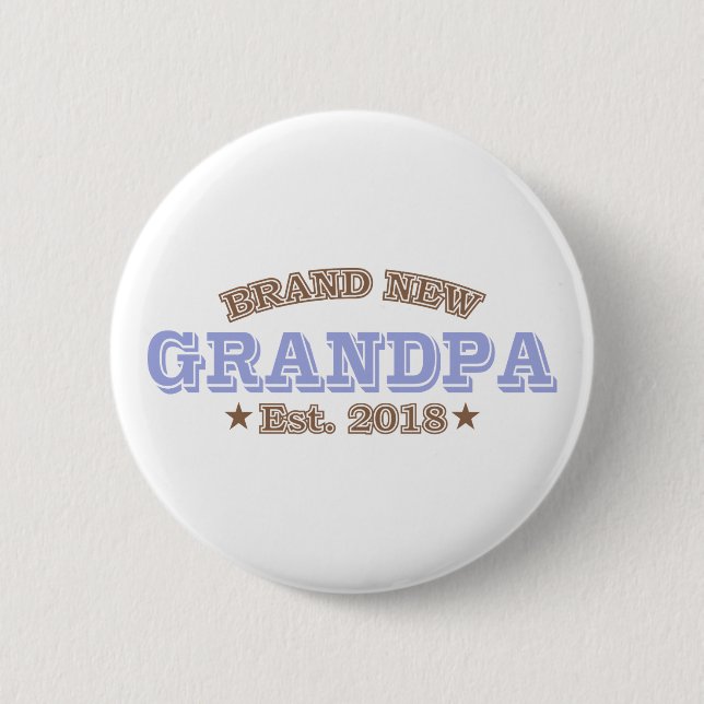 Brandnew morfar Est. 2018 (lilor) Knapp (Framsida)