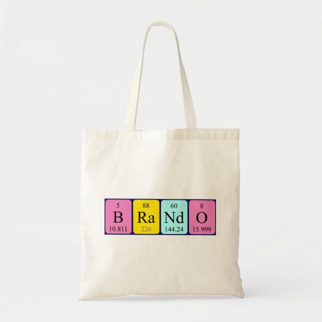 Brando Periodisk bord namn tote bag Tygkasse (Framsidan)