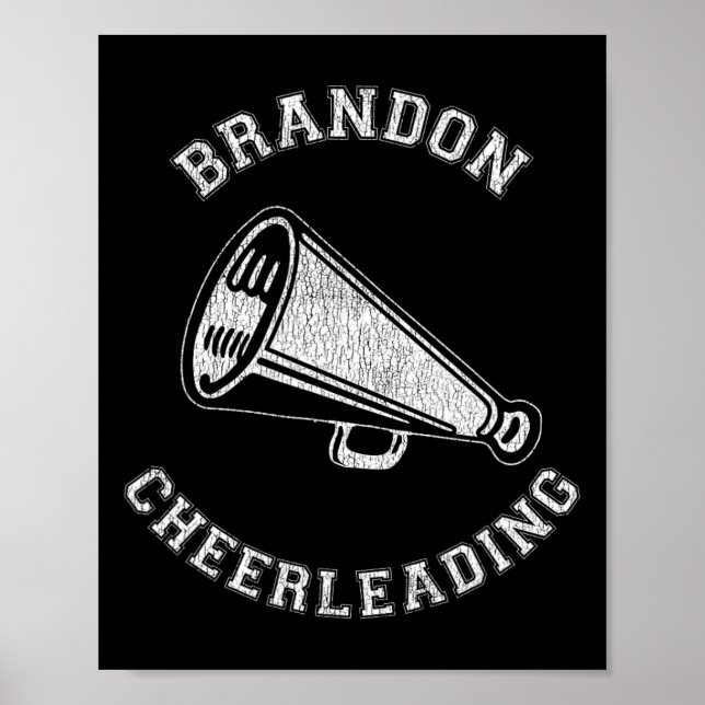 Brandon Cheer Distressed Retro 90-tals Cheerleader Poster (Framsidan)
