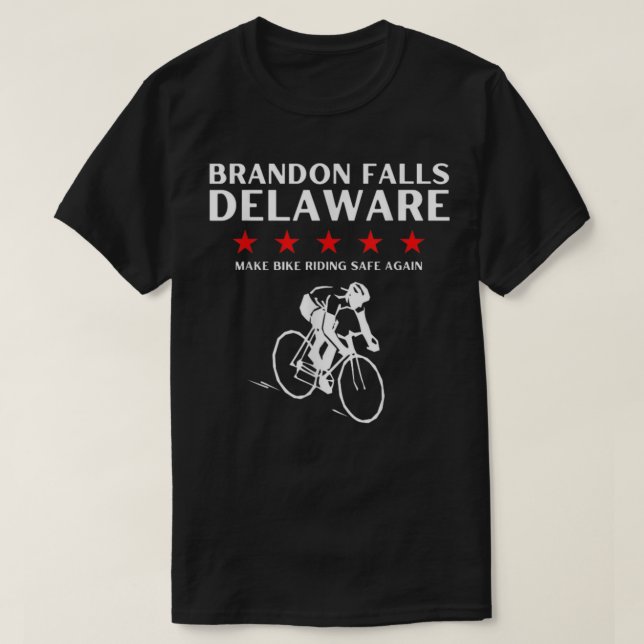 Brandon Falls Delaware Funny Joe Biden Bike Crash T Shirt (Design framsida)