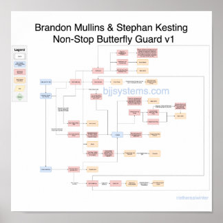 Brandon Mullins - Butterfly Guard FlowChart Poster