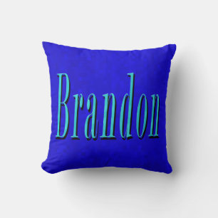 Brandon Namn Blue Logotyp, Blue Mosaic Kudde