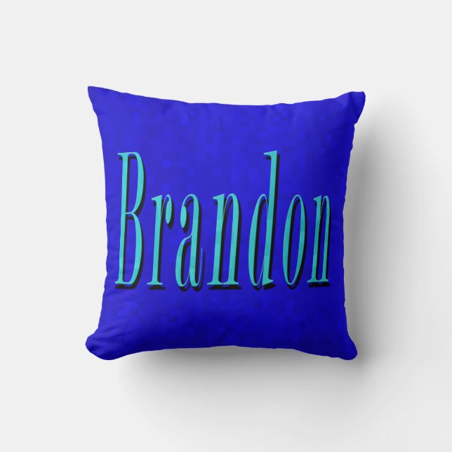 Brandon Namn Blue Logotyp, Blue Mosaic Kudde (Framsida)