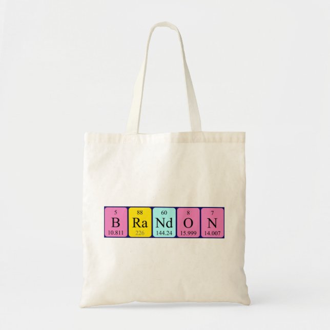 Brandon Periodisk bord namn tote bag Tygkasse (Framsidan)