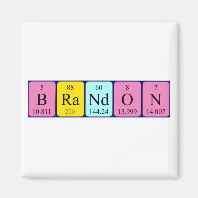Brandon periodiskt bord namn magnet (Framsidan)