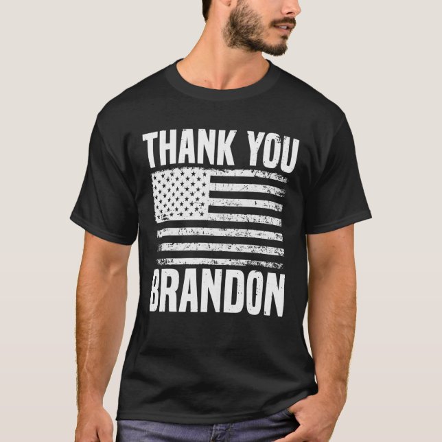 Brandon Won,Tack Brandon, Lets Go Branden USA T Shirt (Framsida)