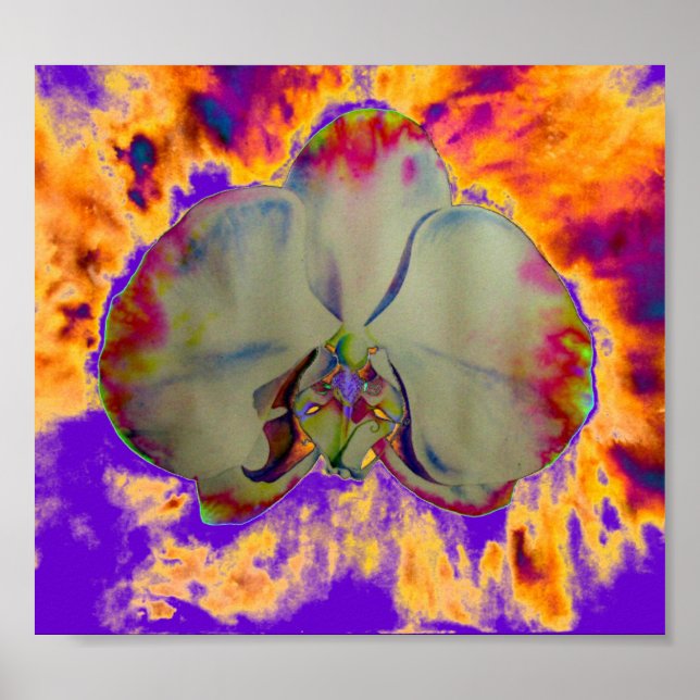 Brandorkidémålning, abstrakt-tropisk blommigt poster (Framsidan)