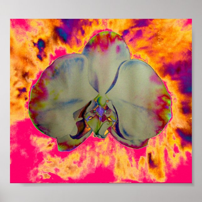 Brandorkidémålning, abstrakt-tropisk blommigt poster (Framsidan)