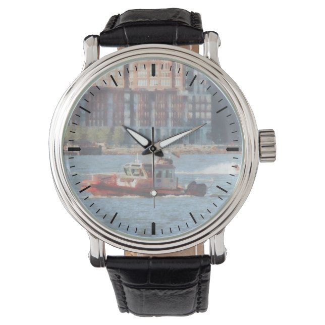 Brandräddningsbåt Hudsonfloden Armbandsur (Framsida)