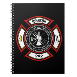 Brandskyddsavdelningen ADD NAMN Firefighter Badge  Anteckningsbok