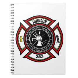 Brandskyddsavdelningen ADD NAMN Firefighter Badge  Anteckningsbok