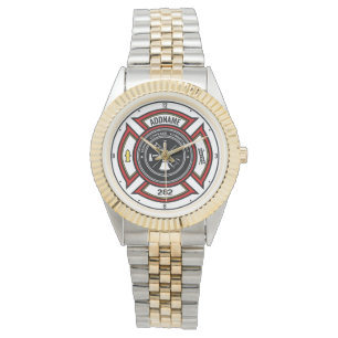 Brandskyddsavdelningen ADD NAMN Firefighter Badge Armbandsur
