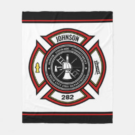Brandskyddsavdelningen ADD NAMN Firefighter Badge  Fleecefilt