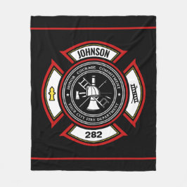 Brandskyddsavdelningen ADD NAMN Firefighter Badge  Fleecefilt