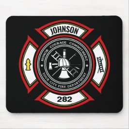 Brandskyddsavdelningen ADD NAMN Firefighter Badge  Musmatta