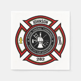 Brandskyddsavdelningen ADD NAMN Firefighter Badge  Pappersservett