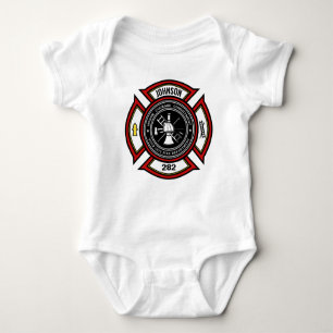 Brandskyddsavdelningen ADD NAMN Firefighter Badge  T Shirt