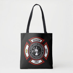 Brandskyddsavdelningen ADD NAMN Firefighter Badge Tygkasse