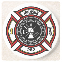 Brandskyddsavdelningen ADD NAMN Firefighter Badge  Underlägg