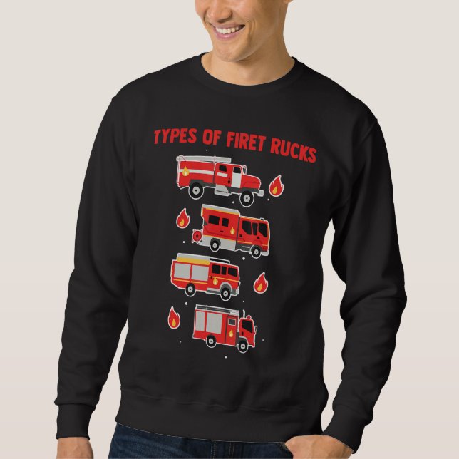 Brandsläckande Firetrucks Service Firefighter Hero Lång Ärmad Tröja (Framsida)