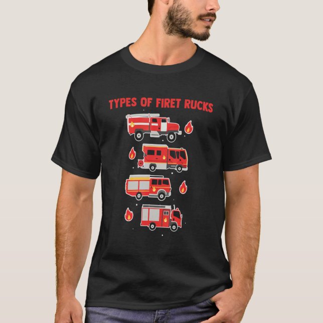 Brandsläckande Firetrucks Service Firefighter Hero T Shirt (Framsida)