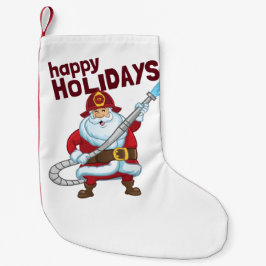 Brandsläckande Jul Jultomten-brandman Liten Julstrumpa