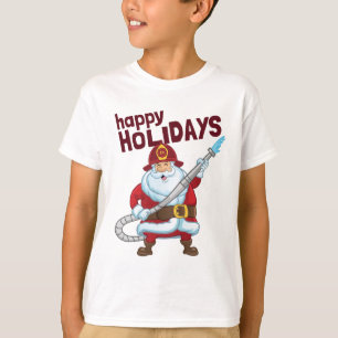 Brandsläckande Jul Jultomten-brandman T Shirt