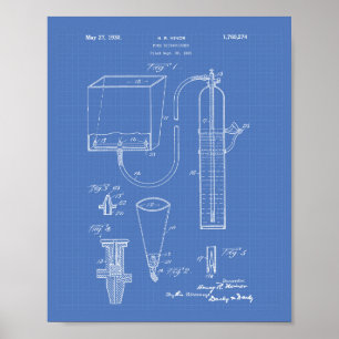 Brandsläckare 1930 Patent Art - Blåkopia Poster